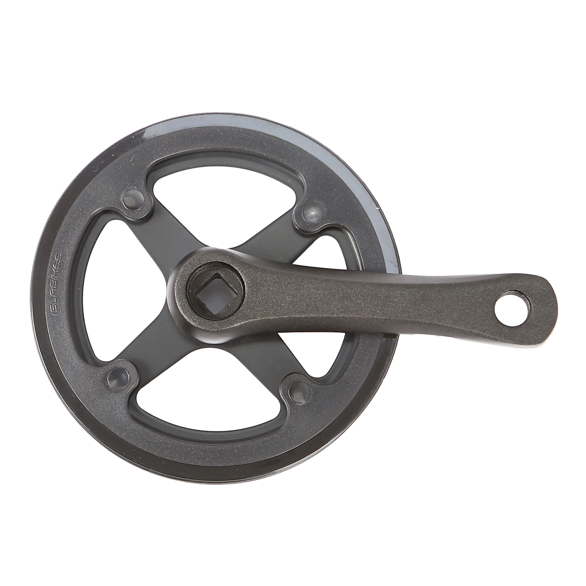 Crank, right, 32t, 114mm, with guards, black, Beinn 20S (2012 > 2014, 2014 > 2016, 2016 > 2019, 2019 > 2023)